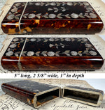 Stunning Antique French Napoléon III Era Tortoise Shell & Mother of Pearl Cigar or Spectacles Case, Etui