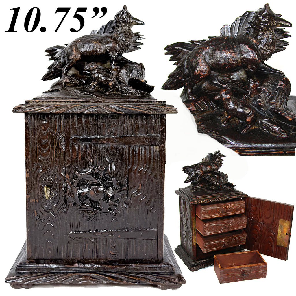 Rare Antique Black Forest Carved 11