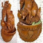 Antique Black Forest 10.5" Fruits of the Hunt Style Plaque, Match Holder with Fox, Game Bird & More!