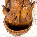 Antique Black Forest 10.5" Fruits of the Hunt Style Plaque, Match Holder with Fox, Game Bird & More!