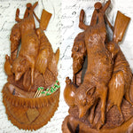 Antique Black Forest 10.5" Fruits of the Hunt Style Plaque, Match Holder with Fox, Game Bird & More!