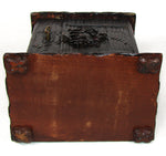 Rare Antique Black Forest Carved 11" Chest, Cabinet, Box: Animalier Style FOX with Pup or Kit