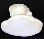 Antique French or Dutch Carved Alabaster 5" Bust of Young Girl, Cap or Bonnet