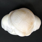 Antique French Carved White Alabaster 6.5" Sculpture, Bust of Young Woman