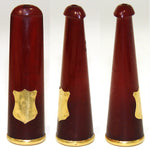 Antique French 18k Gold & Amber Sheroot or Cigar Holder, "Fabrication Parisienne", Orig. Case