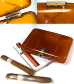 Fine Antique French Blond Tortoise Shell Cigar Case w 14k Gold and Sapphire Clasp, Hinges c.1900 Belle Epoch