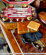 Fine Antique French Blond Tortoise Shell Cigar Case w 14k Gold and Sapphire Clasp, Hinges c.1900 Belle Epoch