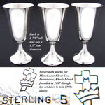 Set of 12 Vintage American Manchester Silver Co. Sterling SIlver Aperitif or Liqueur Goblets, Cups