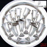 Set of 12 Vintage American Manchester Silver Co. Sterling SIlver Aperitif or Liqueur Goblets, Cups