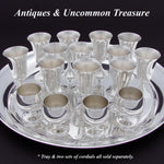 Set of 12 Vintage American Manchester Silver Co. Sterling SIlver Aperitif or Liqueur Goblets, Cups