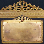 Antique French Empire or Louis XVI Revival Style 9.5" Double Picture Frame, Signed Intaglio Prints