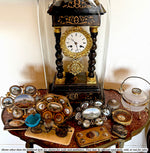 Superb c.1878 Paris World Expo Souvenir Eglomise & Gilt Ormolu Card Tray, 7 Architectural Views