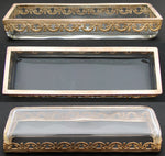 Antique French Napoleon III Louis XVI Revival 8" Desk or Pen Tray, Ribbon & Laurel Garland