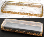 Antique French Napoleon III Louis XVI Revival 8" Desk or Pen Tray, Ribbon & Laurel Garland