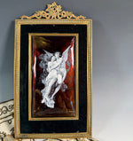 Fine Antique Kiln-fired Limoges Enamel After W. Bougeureau's "The Abduction of Psyche", Dore Bronze Frame