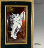 Fine Antique Kiln-fired Limoges Enamel After W. Bougeureau's "The Abduction of Psyche", Dore Bronze Frame