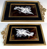 Fine Antique Kiln-fired Limoges Enamel After W. Bougeureau's "The Abduction of Psyche", Dore Bronze Frame