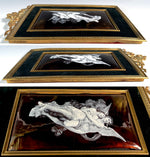 Fine Antique Kiln-fired Limoges Enamel After W. Bougeureau's "The Abduction of Psyche", Dore Bronze Frame