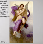 Fine Antique Kiln-fired Limoges Enamel After W. Bougeureau's "The Abduction of Psyche", Dore Bronze Frame