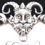 Rare Antique French Solid Silver 3.5" Bodicer, Pan or Bacchus Figure, Plaque