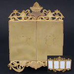 Antique French Victorian Era Gilt Bronze Triptych Style Quad Picture Frame, Carte de Visite Size