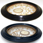 Lg Antique French Jeweled Relic, Agnus Dei Wax Medallion with Seed Pearls & Gilt Paperolle