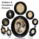 Lg Antique French Jeweled Relic, Agnus Dei Wax Medallion with Seed Pearls & Gilt Paperolle
