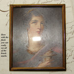 Antique Miniature Oil Painting on Card, "Agrippina Bearing the Ashes of Germanicus" by Emma E. Kendrick