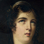 Antique Miniature Oil Painting on Card, "Agrippina Bearing the Ashes of Germanicus" by Emma E. Kendrick