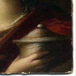 Antique Miniature Oil Painting on Card, "Agrippina Bearing the Ashes of Germanicus" by Emma E. Kendrick