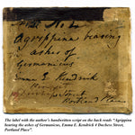 Antique Miniature Oil Painting on Card, "Agrippina Bearing the Ashes of Germanicus" by Emma E. Kendrick
