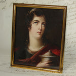 Antique Miniature Oil Painting on Card, "Agrippina Bearing the Ashes of Germanicus" by Emma E. Kendrick