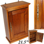 Antique Edwardian Era 21.5" Miniature Armoire Style Walnut Table or Wall Cabinet