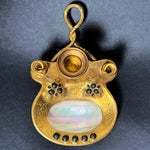 Antique French Gilt Brass & Mother of Pearl Chamberstick, "Bougeoir de Voyage", Coiled Snakes
