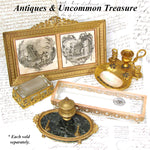 Antique French Gilt Brass & Mother of Pearl Chamberstick, "Bougeoir de Voyage", Coiled Snakes