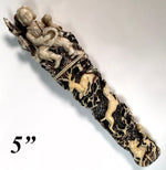 Unique Large Carved Antler with Figural Hunting Scenes, Black Forest Needle Case or Match Vesta