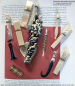 Unique Large Carved Antler with Figural Hunting Scenes, Black Forest Needle Case or Match Vesta