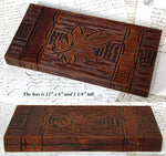 Antique Watercolor Aquarelle Painting Artist's Set, Unique Black Forest Style Carved Box