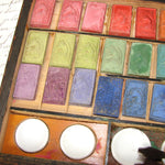 Antique Watercolor Aquarelle Painting Artist's Set, Unique Black Forest Style Carved Box