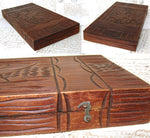 Antique Watercolor Aquarelle Painting Artist's Set, Unique Black Forest Style Carved Box