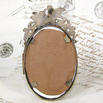 Antique Italian Victorian Era Pietra Dura & Gilt Bronze 4.5" Picture Frame, Floral Inlay