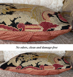 Antique Figural Pastoral French Needlepoint Made up as a Throw Pillow, Feather and Down Fill