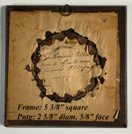 Superb ID'd Antique c. 1790-1810 French Portrait Miniature of Woman in Lace Bonnet with Fichu, Chair Visible