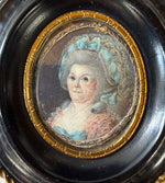 ID'd 18th Century Couple, Medal, Ornate Frames Portrait Miniatures, Marie-Antoinette Era, c.1770s