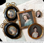 ID'd 18th Century Couple, Medal, Ornate Frames Portrait Miniatures, Marie-Antoinette Era, c.1770s