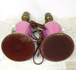 Lovely Vintage 12" Boudoir Lamp PAIR, Pink with Applied Porcelain Flowers, Both WORK!