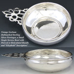 Antique Gorham Sterling Silver 6" Porringer, Handled Bowl, "Elizabeth" Inscription