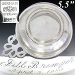 Vintage Gorham Sterling Silver 5.5" Porringer, Handled Bowl, "Jill Bremyer, April 3, 1953" Inscription