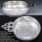 Vintage Gorham Sterling Silver 5.5" Porringer, Handled Bowl, "Jill Bremyer, April 3, 1953" Inscription