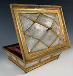 RARE Stunning c.1800-20 French Empire Palais Royal Sewing Nécessaire, Box, in Mother of Pearl Chest. Music Box